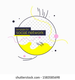 Trendy abstract art geometric background with flat, minimalistic style. Vector poster with elements for design