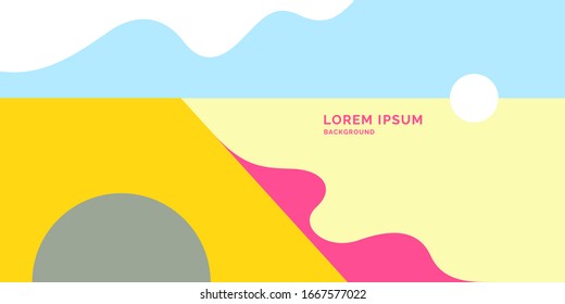 Trendy abstract art geometric background with flat, minimalistic style. Vector poster with elements for design