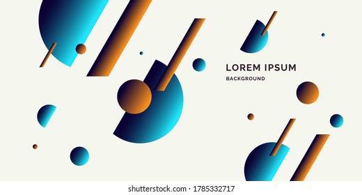 Trendy abstract art geometric background with flat, minimalistic style. Vector poster with elements for design