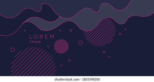 Trendy abstract art geometric background with flat, minimalistic style. Vector poster with elements for design. Template for social networks