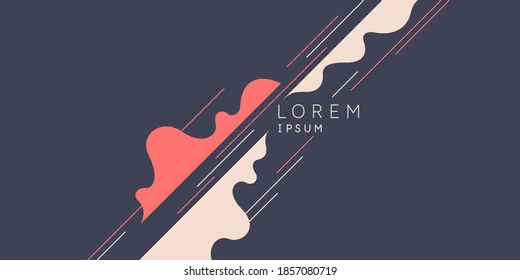 Fondo geométrico de arte abstracto moderno con un estilo plano y minimalista. Afiche vectorial con elementos para el diseño