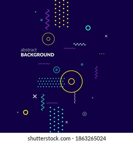 Trendy abstract art geometric background with flat, minimalistic style. Vector poster with elements for design