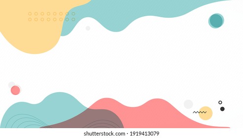 Trendy abstract art geometric background with flat shapes waves and stripes, minimalistic style. Vector 4K HD background