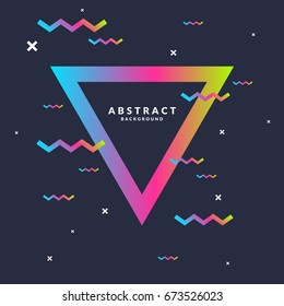 Trendy abstract art geometric background with flat, minimalistic Memphis style. Vector poster with elements for design
