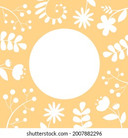 Trendy abstract artistic background with floral elements. Great for app design, social media, packaging, online advertising. Vector illustration.