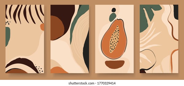 Trendy abstract artistic templates for social media platform. Modern universal vector illustrations. Soft pastel colors. 