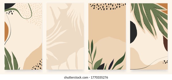 Trendy abstract artistic templates for social media platform. Modern universal vector illustrations. Soft pastel colors. 