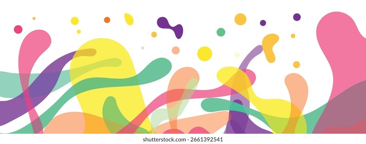 Trendy abstract backdrops bursting with dynamic shapes, colorful blobs, and fluid forms. Perfect for bold design concepts, creative layouts, and standout visuals. Fully vector, fresh, modern aesthetic