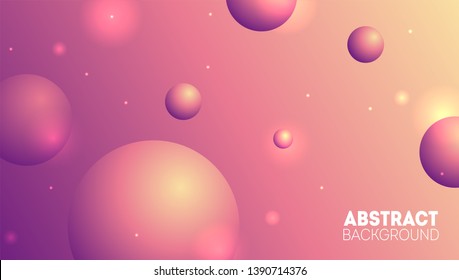 Trendy abstract background with 3d spheres. Dynamic shapes composition
