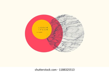 Trendy abstract background. Array with dynamic particles. Modern science or technology element. Cyberspace grid illustration. Vector composition.