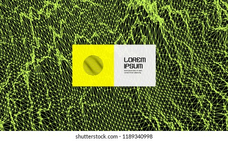 Trendy abstract background. Array with dynamic particles. Modern science or technology element. Cyberspace grid illustration. Vector composition.
