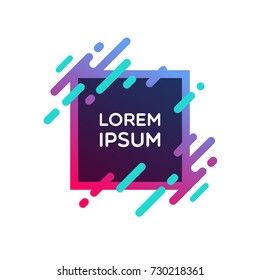 Trendy abstract background for card or banner with place for your text. Composition of geometric shapes. Vector illustration.