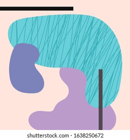 Trendy abstract background or card templates in modern colors, vector illustration in popular art style