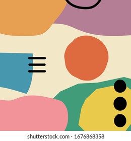Trendy abstract background or card templates in modern colors, vector illustration in popular minimal art style