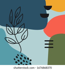 Trendy abstract background or card templates in modern colors, vector illustration in popular minimal art style