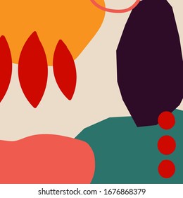 Trendy abstract background or card templates in modern colors, vector illustration in popular minimal art style