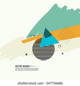 Trendy abstract background. Collage of geometric elements. 