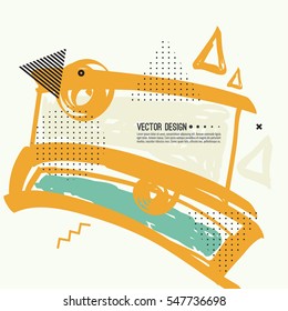 Trendy abstract background. Collage of geometric elements. 