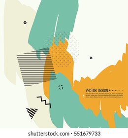 Trendy abstract background. Collage of geometric elements. 