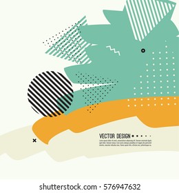 Trendy abstract background. Collage of geometric elements. 