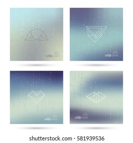 Trendy abstract background. Collage of geometric elements. 