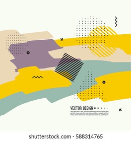 Trendy abstract background. Collage of geometric elements. 