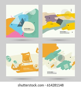 Trendy abstract background. Collage of geometric elements. 