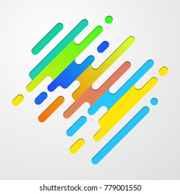 Trendy abstract background with colorful rounded lines. Dynamic bright pattern. Vector style illustration.