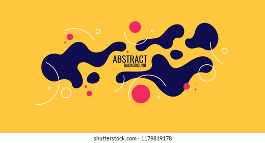 Trendy abstract background. Composition of amorphous forms and lines. Vector illustration