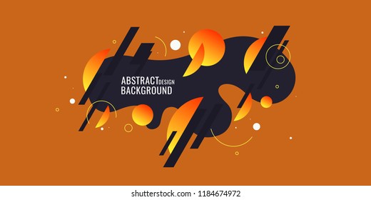 Trendy abstract background. Composition of amorphous forms and lines. Vector illustration