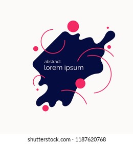 Trendy abstract background. Composition of amorphous forms and lines. Vector illustration