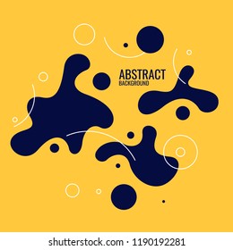 Trendy abstract background. Composition of amorphous forms and lines. Vector illustration