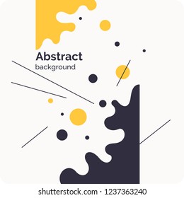 Trendy abstract background. Composition of amorphous forms and lines. Vector illustration