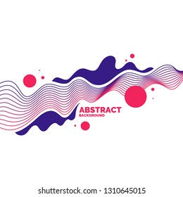 Trendy abstract background. Composition of amorphous forms and lines. Vector illustration