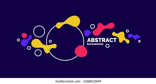 Trendy abstract background. Composition of amorphous forms and circles. Vector illustration