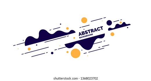 Trendy abstract background. Composition of amorphous forms and lines. Vector illustration