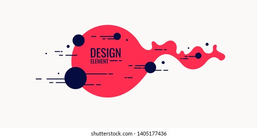 Trendy abstract background. Composition of amorphous forms and lines. Vector illustration