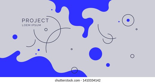 Trendy abstract background. Composition of amorphous forms and lines. Vector illustration