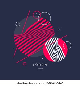 Trendy abstract background. Composition of amorphous forms and lines. Vector illustration