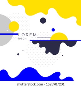 Trendy abstract background. Composition of amorphous forms and lines. Vector illustration