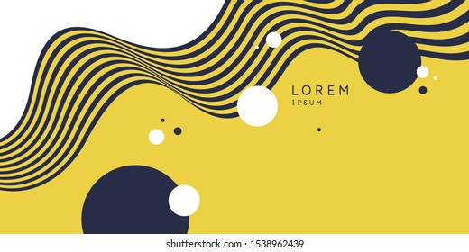 Trendy abstract background. Composition of amorphous forms and lines. Vector illustration