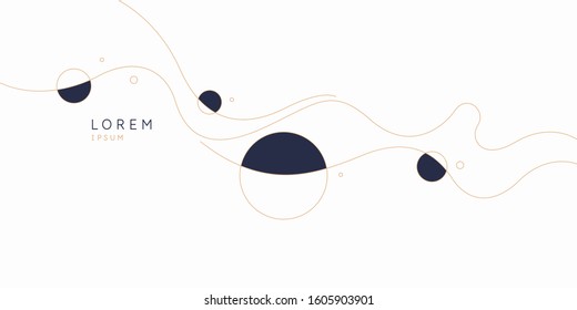 Trendy abstract background. Composition of amorphous forms and lines. Vector illustration