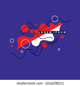 Trendy abstract background. Composition of amorphous forms and lines. Vector illustration