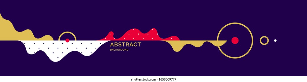 Trendy abstract background. Composition of amorphous forms and lines. Vector illustration