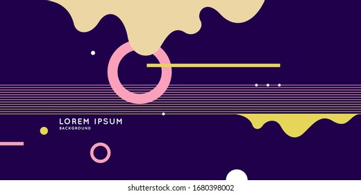 Trendy abstract background. Composition of amorphous forms and lines. Vector illustration