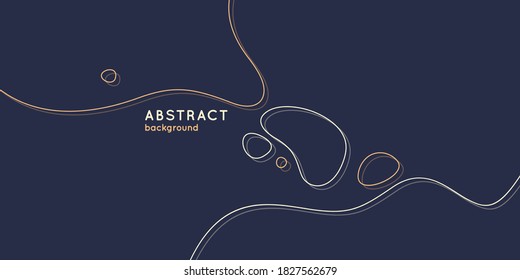 Trendy abstract background. Composition of amorphous forms and lines. Vector illustration