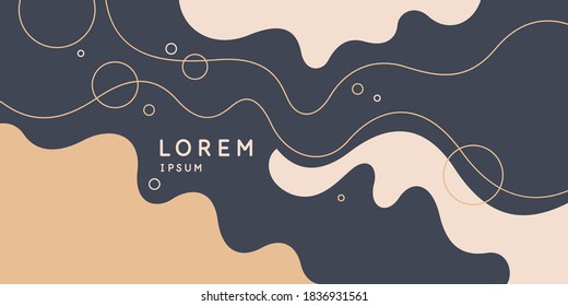 Trendy abstract background. Composition of amorphous forms and lines. Vector illustration.