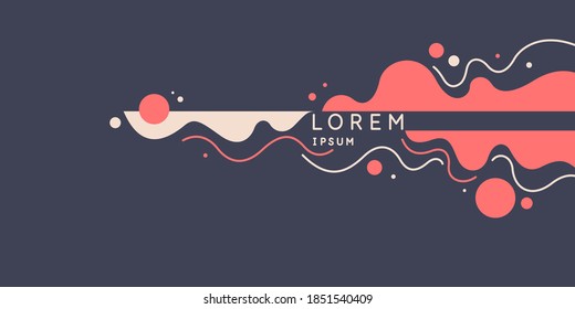 Trendy abstract background. Composition of amorphous forms and lines. Vector illustration