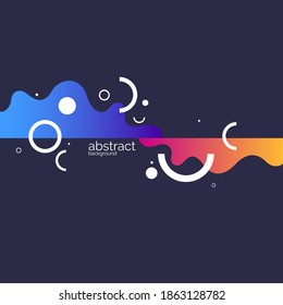 Trendy abstract background. Composition of amorphous forms and lines. Vector illustration