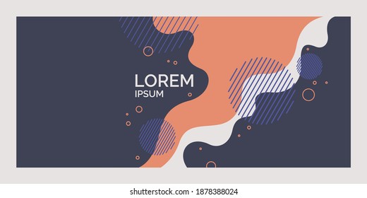 Trendy abstract background. Composition of amorphous forms and lines. Vector illustration